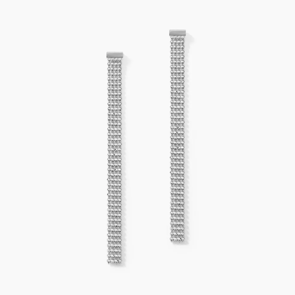 Boucles D'oreilles Pendantes Kelline Argent Blanc