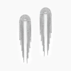 Boucles D'oreilles Pendantes Jakarta Argent Blanc