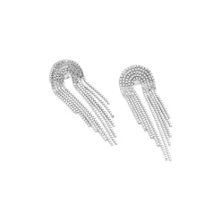 Boucles D'oreilles Pendantes Jakarta Argent Blanc
