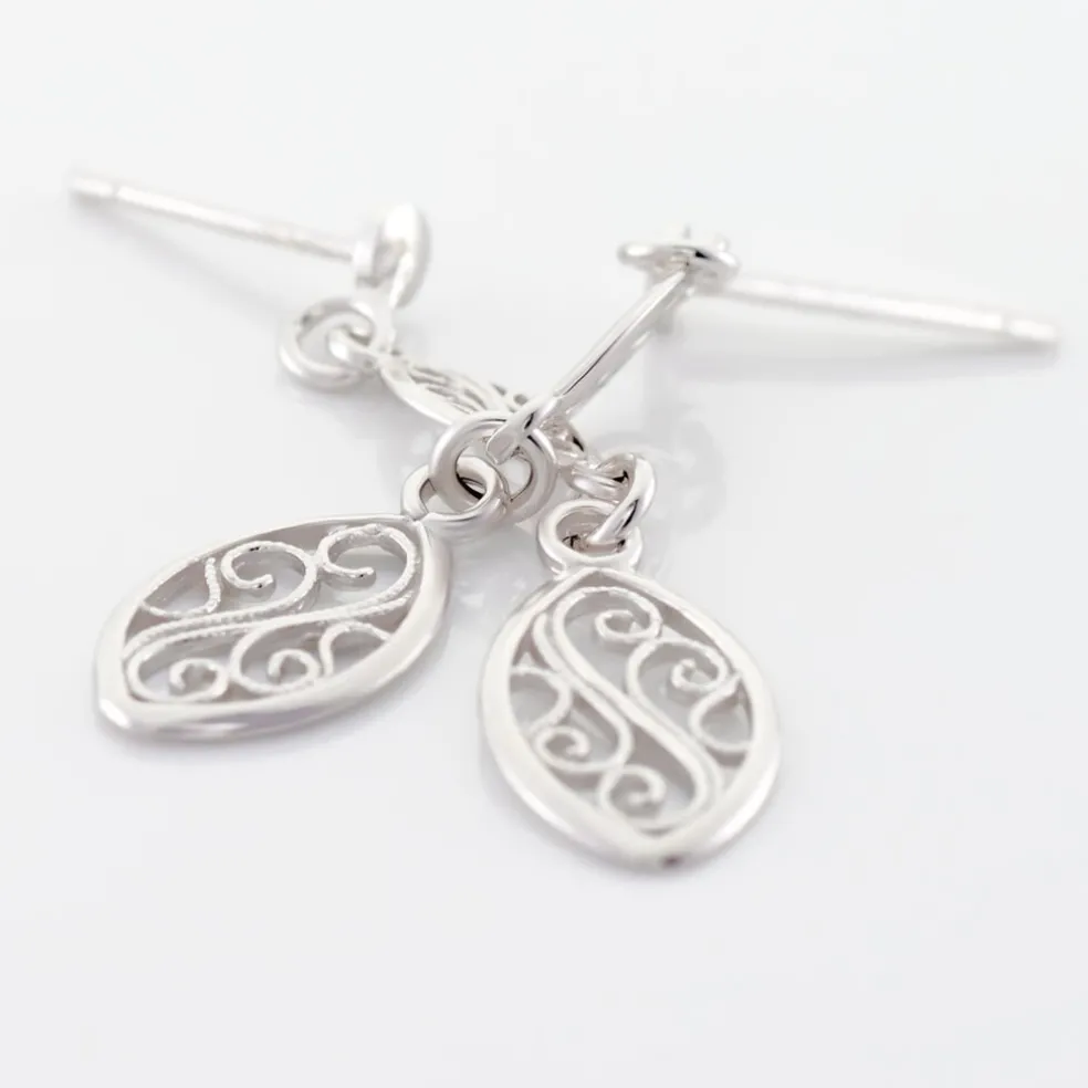 Boucles D'oreilles Pendantes Mahee Argent Blanc