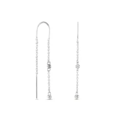 Boucles D'oreilles Pendantes Garsha Argent Blanc Oxyde De Zirconium