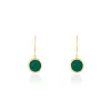 Boucles D'oreilles Pendantes Florica Or Jaune Malachite