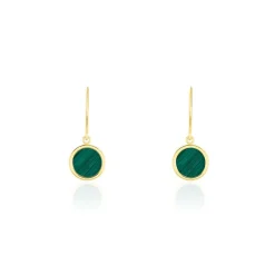 Boucles D'oreilles Pendantes Florica Or Jaune Malachite