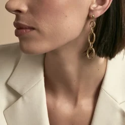 Boucles D'oreilles Pendantes Lina Acier Doré