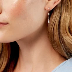 Boucles D'Oreilles Pendantes Sparkle Or Jaune Oxyde De Zirconium