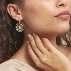 Boucles D'oreilles Pendantes Rosamund Or Jaune