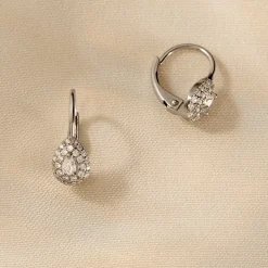 Boucles D'oreilles Pendantes Feyza Argent Blanc Oxyde De Zirconium