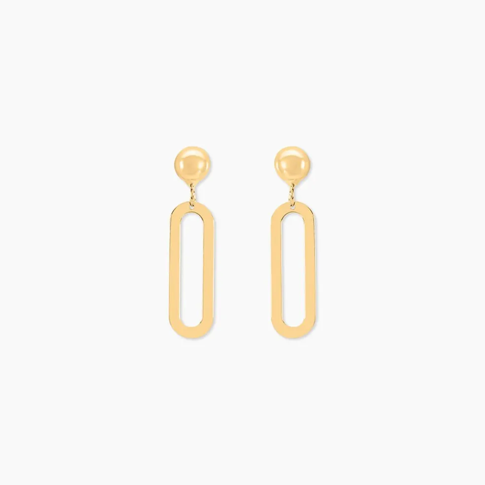 Boucles D'oreilles Pendantes Link Or Jaune