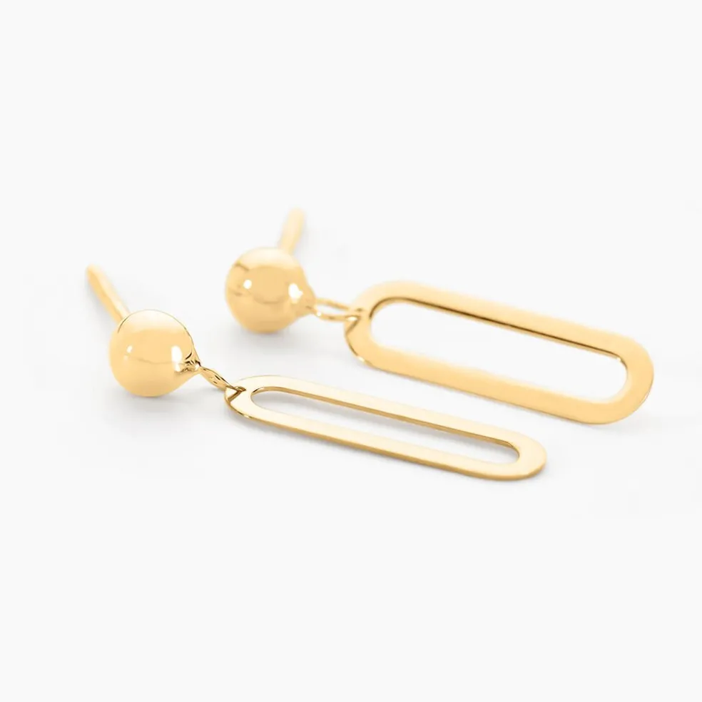 Boucles D'oreilles Pendantes Link Or Jaune