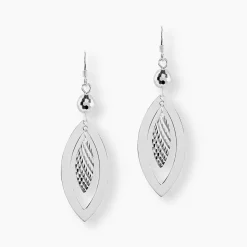 Boucles D'oreilles Pendantes Lucinda Argent Blanc
