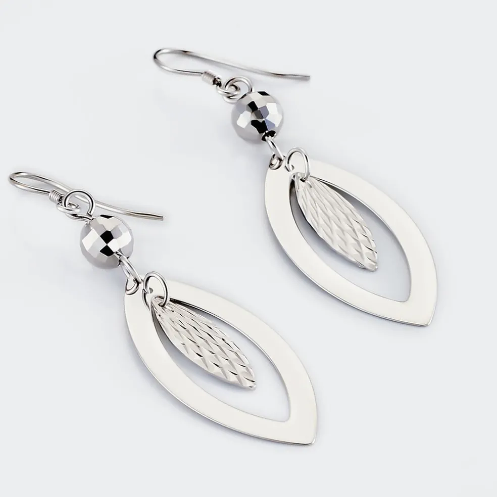 Boucles D'oreilles Pendantes Lucinda Argent Blanc