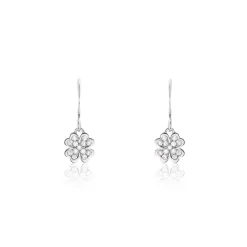 Boucles D'oreilles Pendantes Fortunata Argent Blanc Oxyde De Zirconium