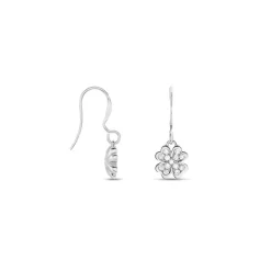 Boucles D'oreilles Pendantes Fortunata Argent Blanc Oxyde De Zirconium
