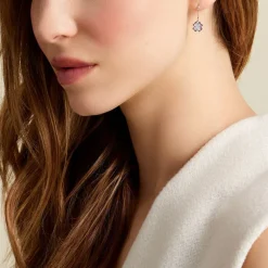 Boucles D'oreilles Pendantes Fortunata Argent Blanc Oxyde De Zirconium
