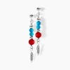 Boucles D'oreilles Pendantes Behati Argent Blanc Corail Turquoise