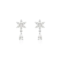 Boucles D'oreilles Pendantes Linas Argent Blanc Oxyde De Zirconium