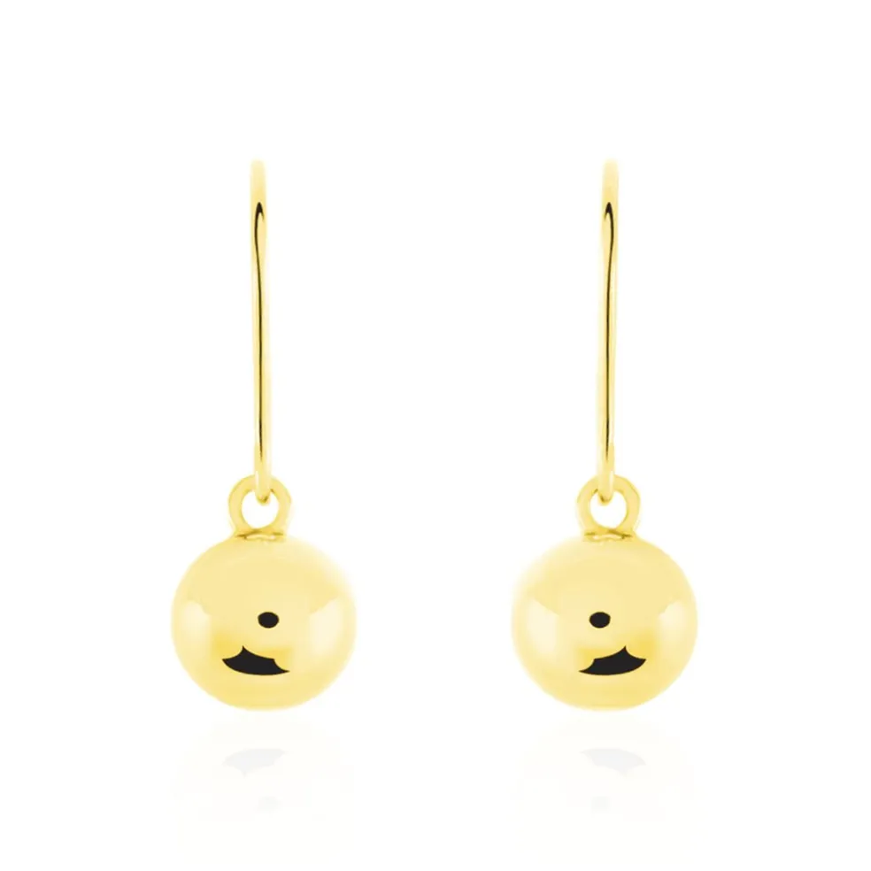 Boucles D'oreilles Pendantes Fidelia Boules Or Jaune