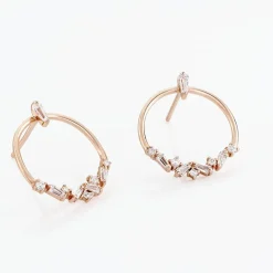 Boucles D'oreilles Pendantes Celene Argent Rose Oxyde De Zirconium