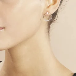 Boucles D'oreilles Pendantes Celene Argent Rose Oxyde De Zirconium