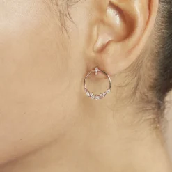 Boucles D'oreilles Pendantes Celene Argent Rose Oxyde De Zirconium