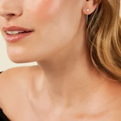 Boucles D'Oreilles Pendantes Ondée Or Jaune Nacre