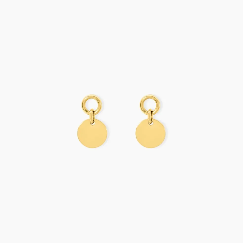 Boucles D'Oreilles Pendantes Finesse Acier Jaune