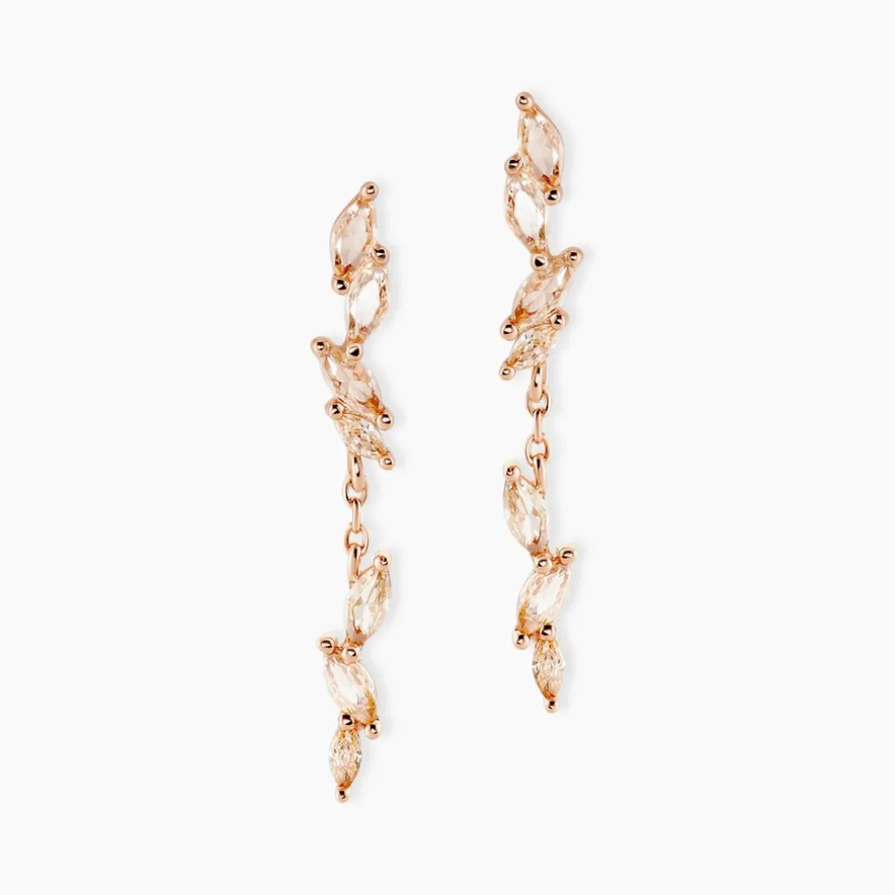 Boucles D'oreilles Pendantes Ellyn Argent Rose Oxyde De Zirconium