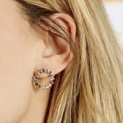 Boucles D'oreilles Pendantes Plaqué Or Jaune Ethem Pierres