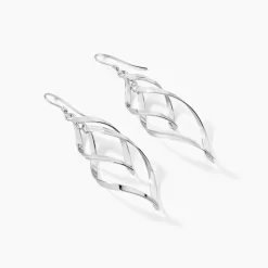 Boucles D'oreilles Pendantes Lisi Argent Blanc