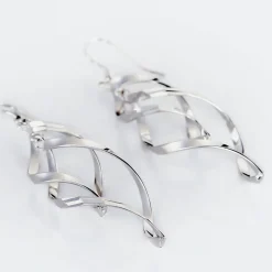 Boucles D'oreilles Pendantes Lisi Argent Blanc