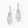 Boucles D'oreilles Pendantes Malika Argent Blanc Oxyde De Zirconium