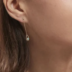 Boucles D'oreilles Pendantes Or Jaune Ossian Topaze