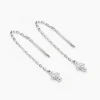 Boucles D'oreilles Pendantes Siem Argent Blanc Oxyde De Zirconium