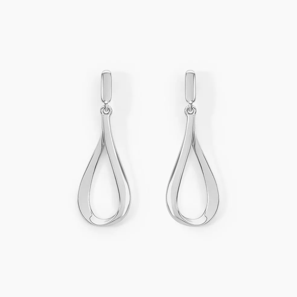 Boucles D'oreilles Pendantes Sila Argent Blanc