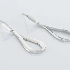 Boucles D'oreilles Pendantes Sila Argent Blanc