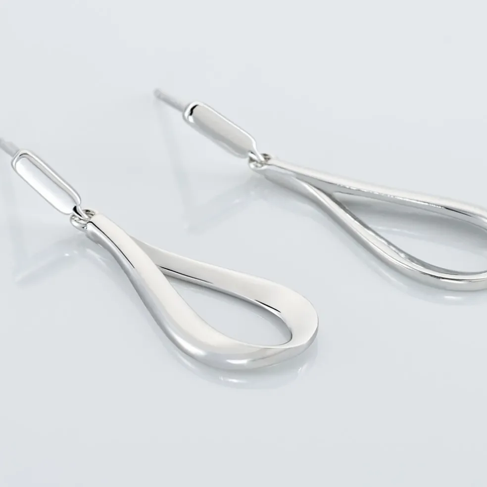 Boucles D'oreilles Pendantes Sila Argent Blanc
