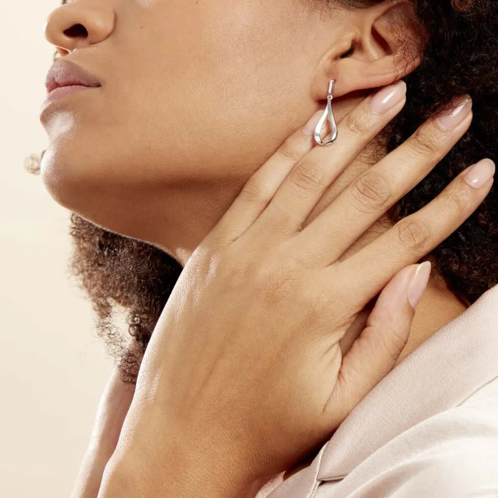 Boucles D'oreilles Pendantes Sila Argent Blanc