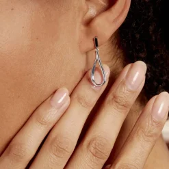 Boucles D'oreilles Pendantes Sila Argent Blanc