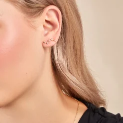 Boucles D'oreilles Pendantes Orion Or Jaune Oxyde De Zirconium