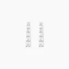 Boucles D'oreilles Pendantes Georas Or Blanc Oxyde