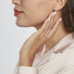 Boucles D'oreilles Pendantes Georas Or Blanc Oxyde