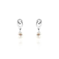 Boucles D'oreilles Pendantes Anilie Argent Blanc Perle D'imitation