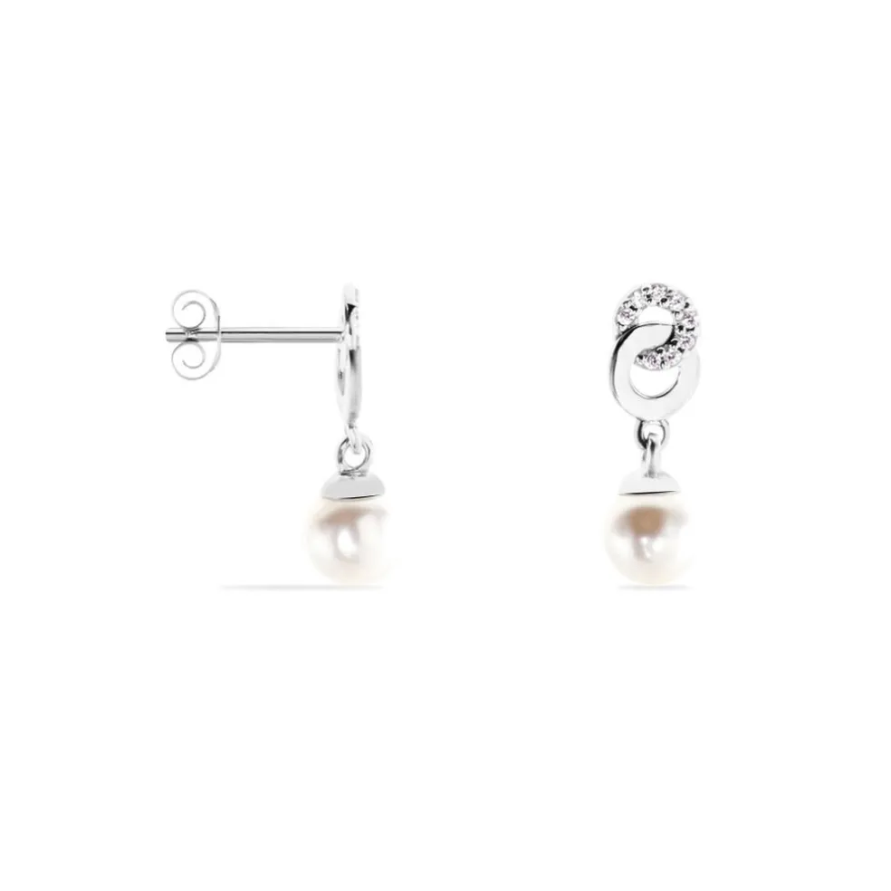 Boucles D'oreilles Pendantes Anilie Argent Blanc Perle D'imitation