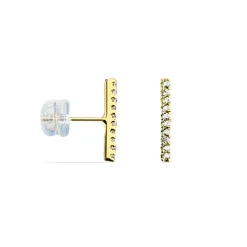 Boucles D'oreilles Pendantes Priscilla Or Jaune Oxyde De Zirconium