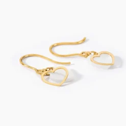 Boucles D'oreilles Pendantes Naïade Or Jaune Nacre