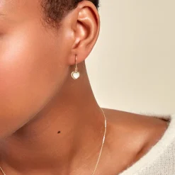 Boucles D'oreilles Pendantes Naïade Or Jaune Nacre