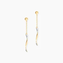 Boucles D'Oreilles Pendantes Marcelino Or Bicolore