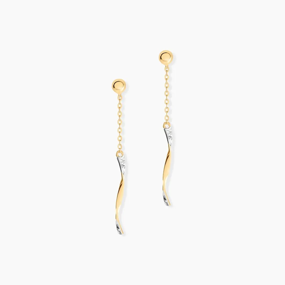 Boucles D'Oreilles Pendantes Marcelino Or Bicolore