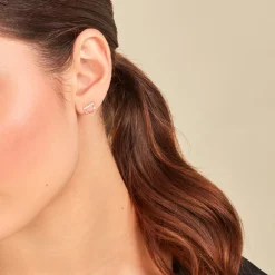 Boucles D'oreilles Pendantes Bartolomeo Or Jaune Oxyde De Zirconium