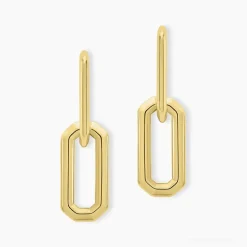 Boucles D'oreilles Pendantes Lyre Acier Jaune